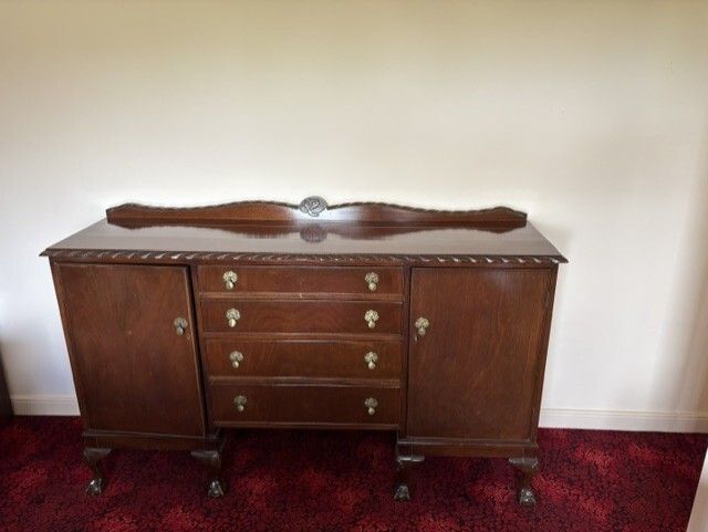 Vintage mahogany sideboard with drawers and cupboards