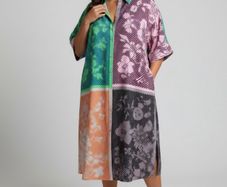 Essentiel Antwerp Garnet Shirt Dress Sz 12UK 8US L Oversized Maxi Midi Kaftan