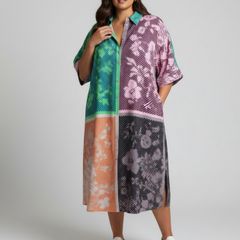 Essentiel Antwerp Garnet Shirt Dress Sz 12UK 8US L Oversized Maxi Midi Kaftan