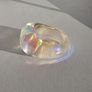 Colourless Pearly Iridescent Resin Ring Image 2