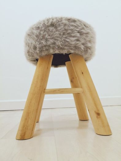 Fluffy stool.  Designers, elegant stool.