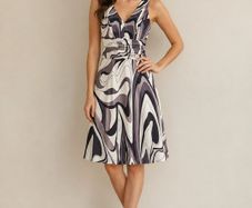 Elegant Black & White Abstract Print Dress - Size 36 (EU)