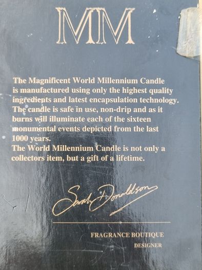 Millennium Candle released to celebrate the upcoming year 2000.