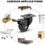 Heavy Duty Castor Wheels with 4 Brakes + Screws - 50mm up to 200KG Image 3