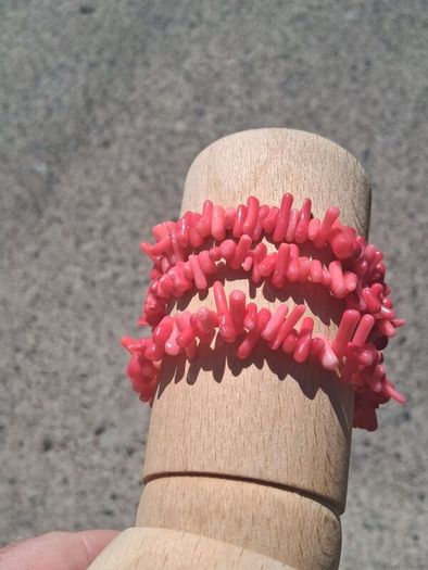3 x Natural Blood Orange Coral Bracelets
