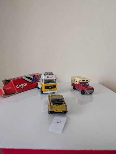 4 vintage Corgi Juniors die-cast models, made in Great Britain. These are classic 1:64 scale models