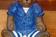 Vintage Wright Studios Cast Iron Teddy Doorstop