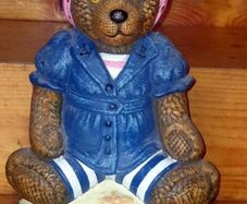 Vintage Wright Studios Cast Iron Teddy Doorstop
