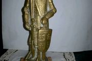 Godefroy of Bouillon heavy brass statue on red marble