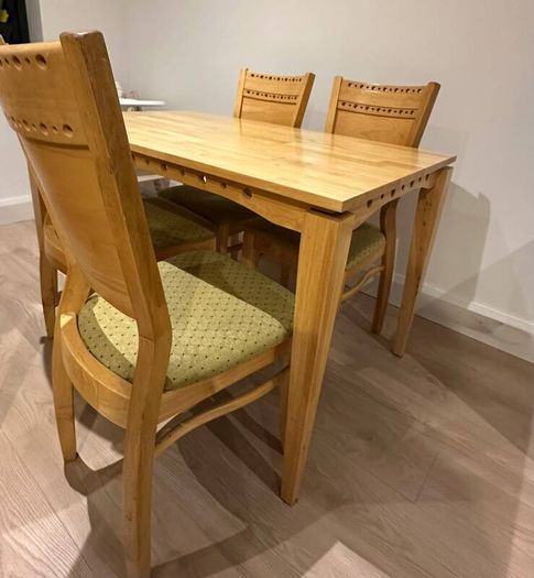 Solid Wood Dining Table and Chairs