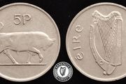 [#2588] - Ireland 1980 | Irish 5p | Five Pence | Bull | KM.22