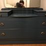 retro / mid century dressing table with 4 drawers and mirror. Image 4