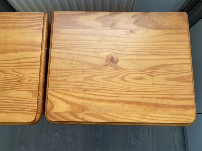 Pair of solid wood bedside table