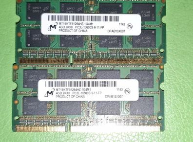 Micron 8gb (4gbx2) PC3L-10600S MT16KTF51264HZ-1G4M1 DPAB13X007 Memory Laptop Notebook Ram