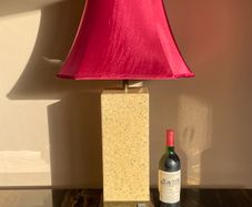 Mid Century French Table Lamp, Vintage Jean Claude Mahey, Lacquer Brass Chrome, 70s