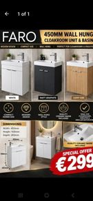 Faro cloackroom units and basin 450x500x283