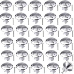 30Pcs Kitchen Door Knobs Chrome Cupboard Knobs Silver Cupboard Handles Brushed Steel Cabinet Knobs Mushroom Drawer Knobs Round Pull Handles Cupboard Handles Door Handle Knobs for Furniture Wardrobes