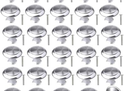 30Pcs Kitchen Door Knobs Chrome Cupboard Knobs Silver Cupboard Handles Brushed Steel Cabinet Knobs Mushroom Drawer Knobs Round Pull Handles Cupboard Handles Door Handle Knobs for Furniture Wardrobes