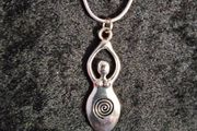 Goddess with Sacred Spiral pendant on Sterling Silver Chain