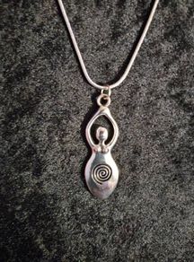 Goddess with Sacred Spiral pendant on Sterling Silver Chain