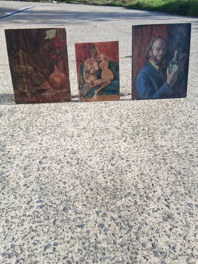 3 X George Weissbort Original Oil On Board