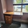 three drawer pine study desk Image 3