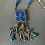 Vintage blue glass necklace Image 2