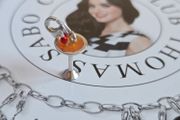 Thomas Sabo  Cocktail charm 925 sterling silver with orange/enamel and a small  red cherry detail