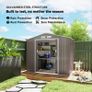 7ft x 4ft Lockable Polypropylene Garden Storage Shed Storage w/ Air Vents Steel Grey Image 4