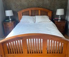 Set of Bed and lockers and chest of drawers