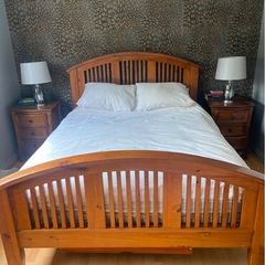Set of Bed and lockers and chest of drawers