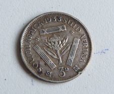 South Africa silver threepence