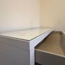 White Glass Top Desk with Drawer Image 4
