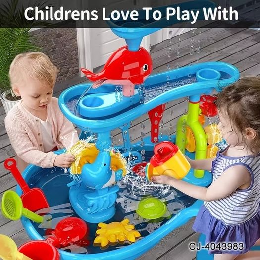 3/4 Tier Kids Sand And Water Table, 3-in-1 Sensory Play Table