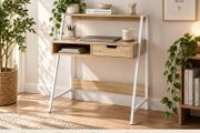 Desk Office Table Work Table with drawer white and natural