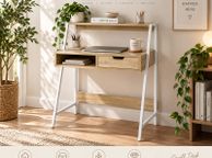 main image for ad Desk Office Table Work Table with drawer white and natural