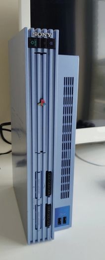 Playstation 2 aqua Blue Limited edition Console Refurbished Original Black Controller Hd adapter