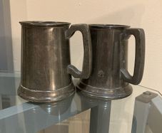 Pair of vintage Pewter Tankards