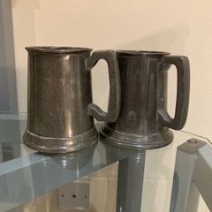 Pair of vintage Pewter Tankards