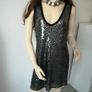 Silver-black Zara dress size M(12) with matching clutch and necklace Image 2