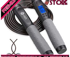 Skipping Rope Adult Fitness, Digital Speed Jump Rope with Counter [Ropeless for Indoor Use] for Women Men and Kids (FREE SHIPPING)