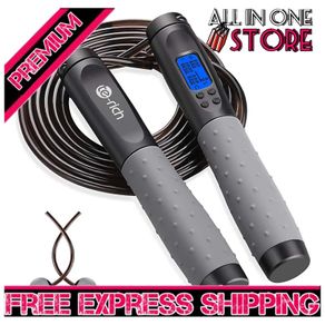 Skipping Rope Adult Fitness, Digital Speed Jump Rope with Counter [Ropeless for Indoor Use] for Women Men and Kids (FREE SHIPPING)