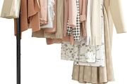 Movable Clothes Rack with Bottom Shoes Shelf, Heavy-Duty Clothing Rail for Hanging Clothes, Coats, Dresses, Clothes Rail for Bedroom, Closet, Laundry Black, 72x36x149cm