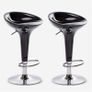 Set of 2 Modern Swivel Bar Stools Adjustable Height Kitchen Counter Chairs with Footrest Black Image 4