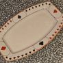 Art Deco Devon Ware Fieldings cake plate and 3 side plates playing cards motif. Image 2