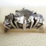 Vintage 925 Sterling Silver Three Stone Ring - size N - 5,2g Image 3