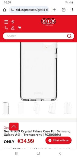 Gear4 D3O Crystal Palace Case For Samsung Galaxy A41 - Transparent | 702005641