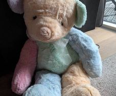 24 " Bestever Spring Mist Rainbow Pastel Patchwork Bear Stuffed Animal Plush Toy