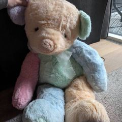 24 " Bestever Spring Mist Rainbow Pastel Patchwork Bear Stuffed Animal Plush Toy