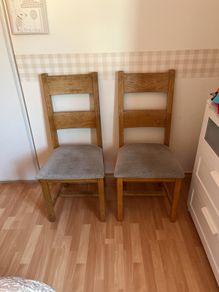 6 solid oak dining chairs